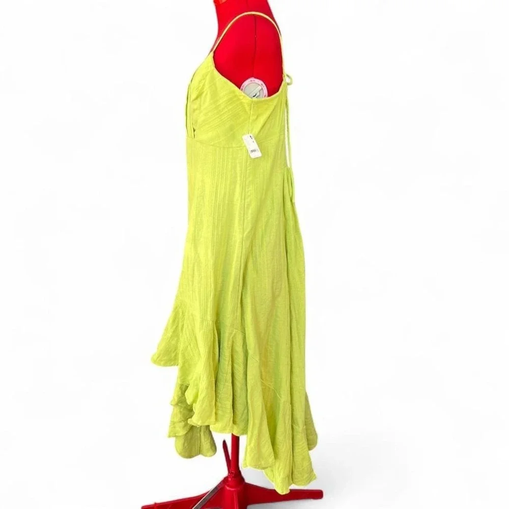 Free People free-est Hard To Let Go Midi Dress in Green Eel XL Fairycore Beach